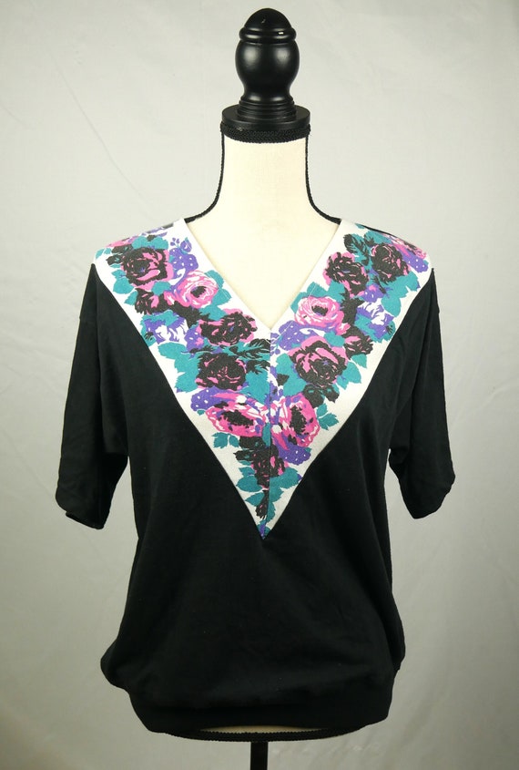 Black OHI Floral Top