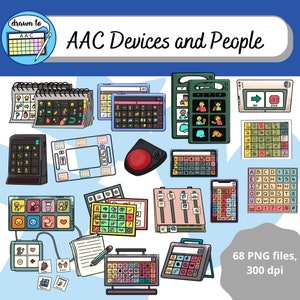 AAC, dispositivos, suportes, e, pessoas Clipart