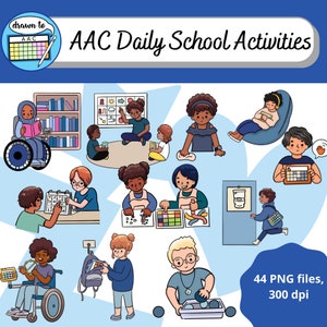 AAC Tägliche Schulaktivitäten ClipArt | Perfekt für Tages-/Sehplaner