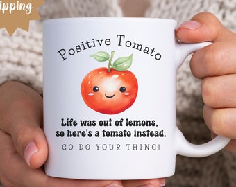 Personalized Motivational Gift Mug for Friend, Mental Health Gift, Positive Message Mug, Gardener Gift, Tomato Lover Gift, Cute Farm Gift