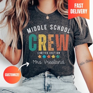 Middle School Teacher Crew, Shirt for Middle School Teacher, Junior High Teacher, School Staff Shirt, Teacher Team Tee, Teacher Appreciation