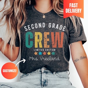 Second Grade Crew School Team Teacher Shirt for 2nd grade Teacher Tshirt Teacher Personalized Shirt Custom Teacher Tee School Team Staff Tee