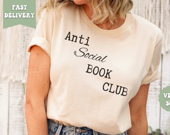 Anti Social Book Club Sweatshirt, Reading Sweater, Book Lover Crewneck, Librarian Shirt, Book Club Gifts, Bookworm Tshirt, Bookish Shirt