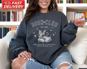 Personalized Book Club Sweatshirt, Custom Book Club Crewneck, Reading Club Est Sweater, Book Club Gift, Bookclub Gift, Spicy Book Club, Smut