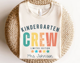 Kindergarten Crew Teacher Shirt Personalized Kindergarten Shirt for Teacher T Shirt Cute Kinder Team T-Shirt for Teacher Gift Kinder T-shirt