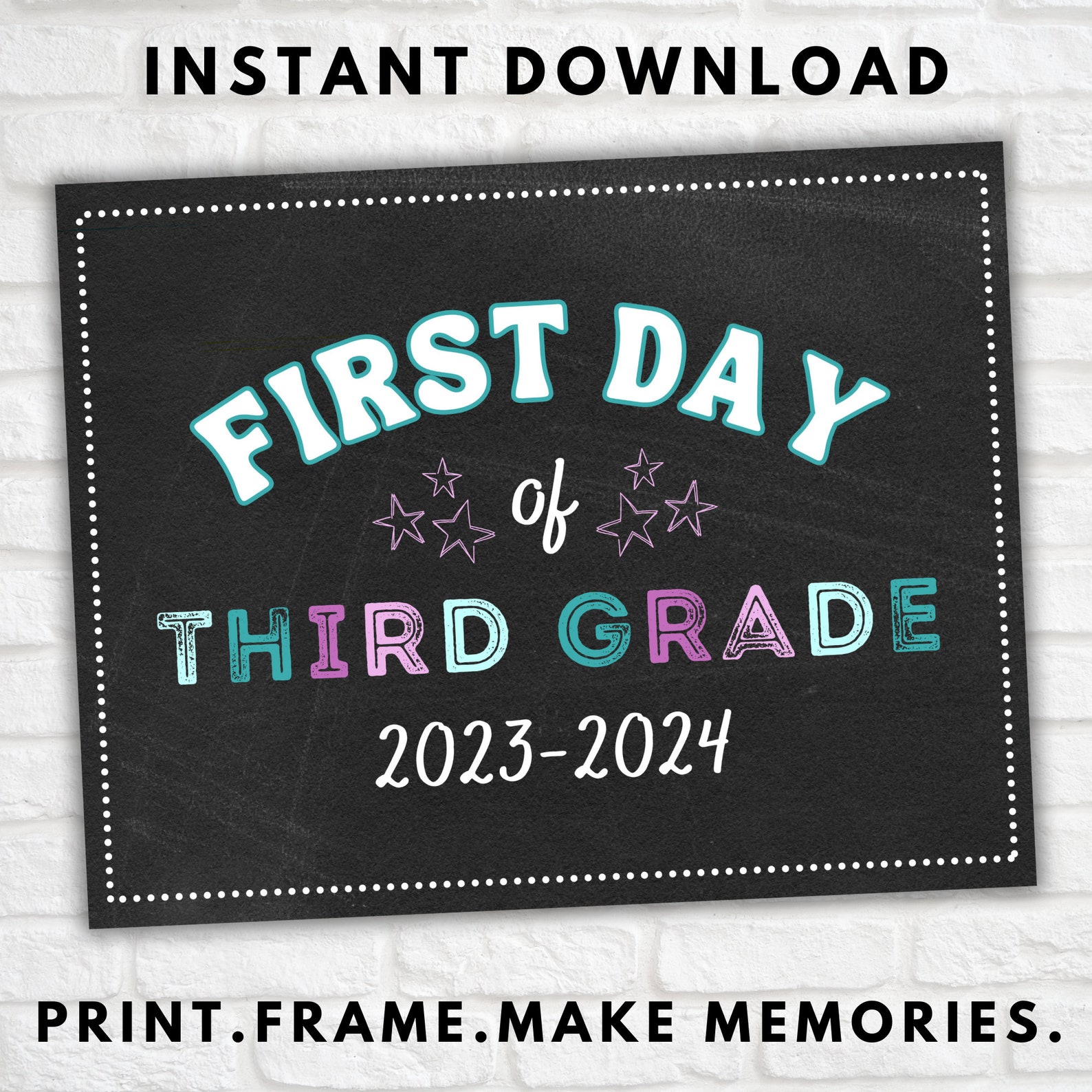 First Day of Third Grade Sign Last Day of 3rd Grade School - Etsy