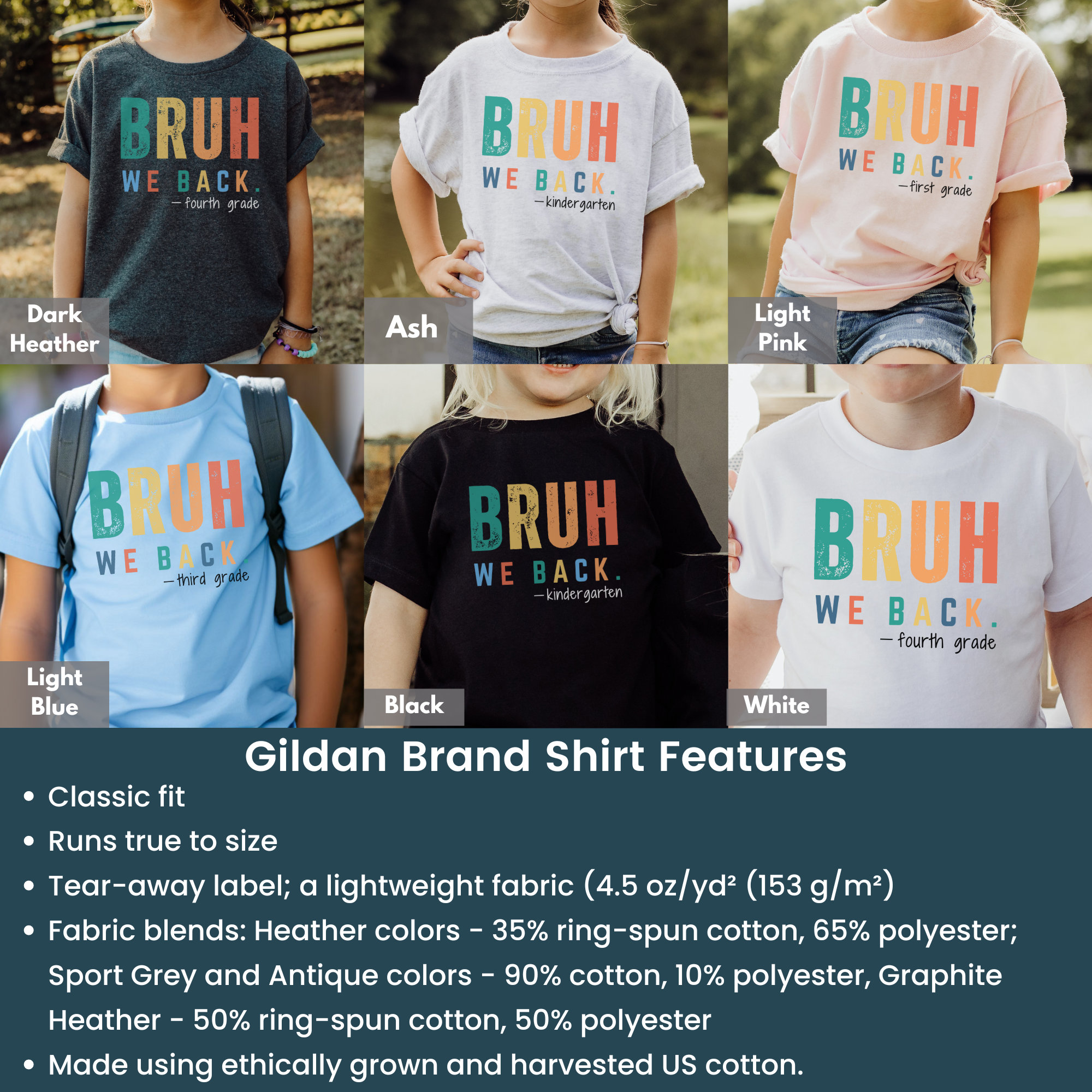Custom Second Grade First Day of School Shirt, Back to School Shirt for Kids, 2nd Grade T-Shirt, 1st Day of School Tee, Bruh We Back T-shirt
