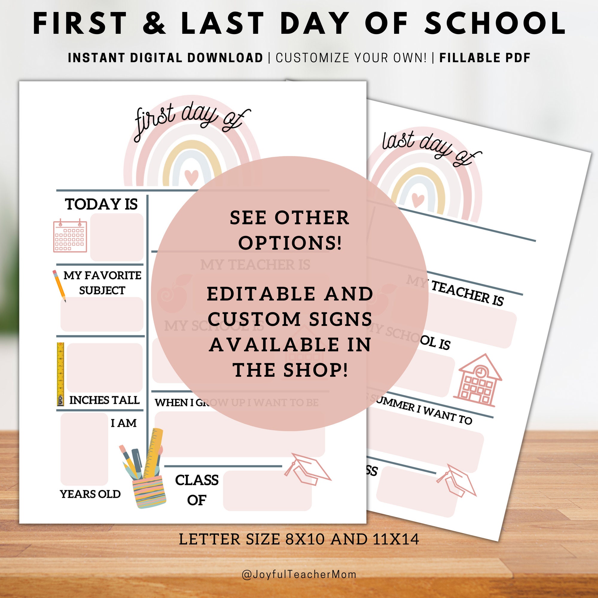 First Day of Third Grade Sign Last Day of 3rd Grade School - Etsy