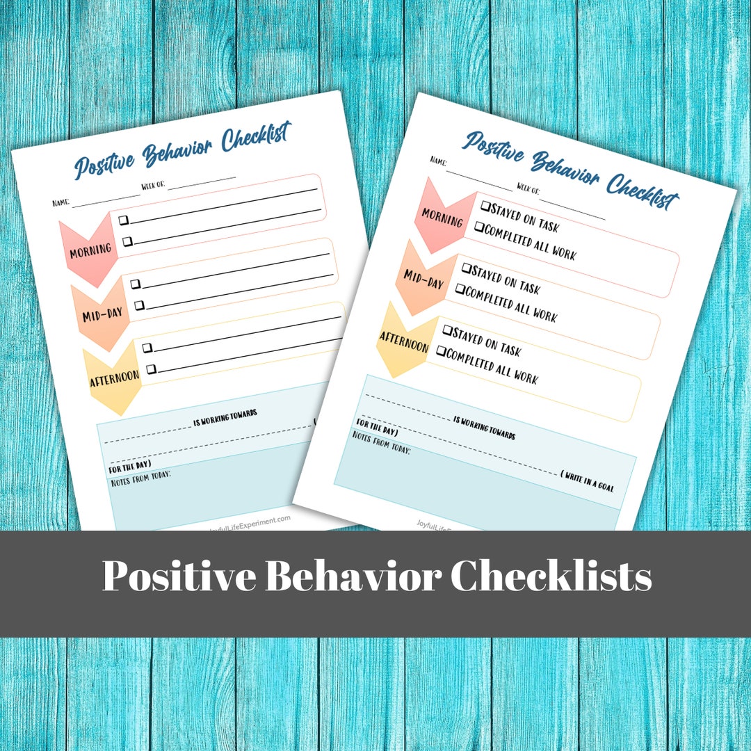 Behavior Chart for Kids, Chart for Kids, Instant Download, Positive ...