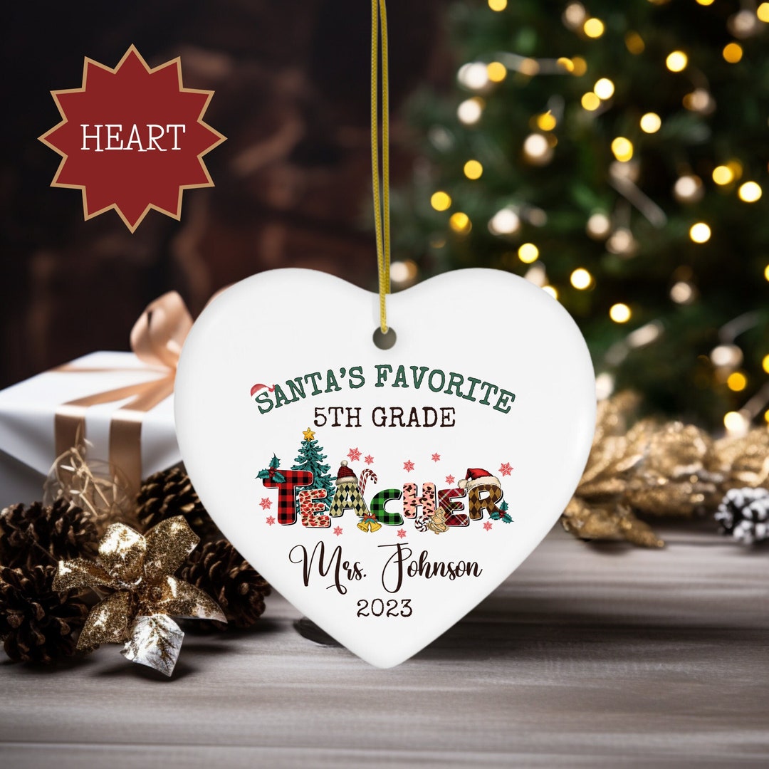 5th Grade Teacher Christmas Ornament, Fifth Grade Teacher Xmas Ornament