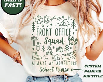 Front Office Squad Shirt, Personalized School Staff Comfort Colors® Shirt, Custom Office Staff Team Tee for Nurse Principal School Counselor