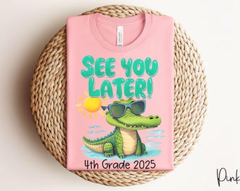 4th Grade See You Later Alligator Last Day of School Shirt for Kid, Fourth Grade Graduation Gift, Custom End of Year School Gift from Parent