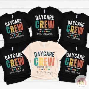 Daycare Crew Shirts, Custom Daycare Teacher t-shirt, Retro Personalized Daycare Provider Appreciation Gifts, Matching Home Day Care Tees