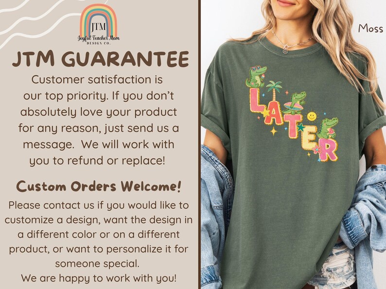 Later Alligator Last Day of School Teacher Shirt End of School Cute Later Gator Tee Teacher Retirement Tshirt Teacher Appreciation Gift Moss