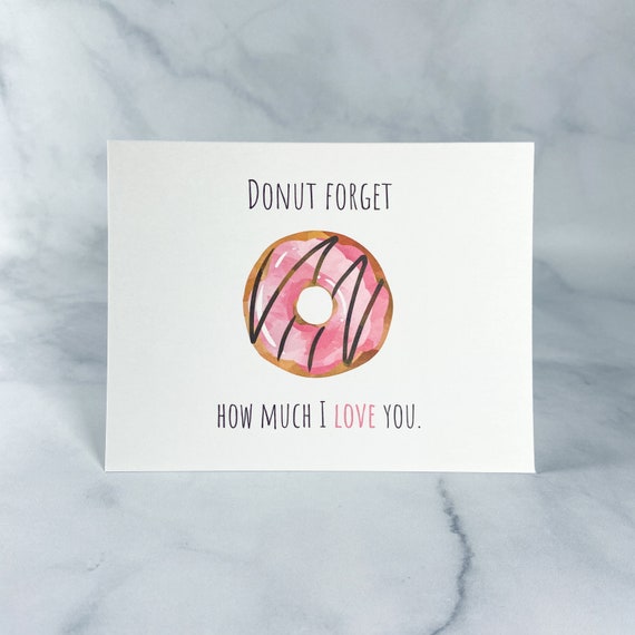 Donut Forget How Much I Love You Greeting Card | Etsy