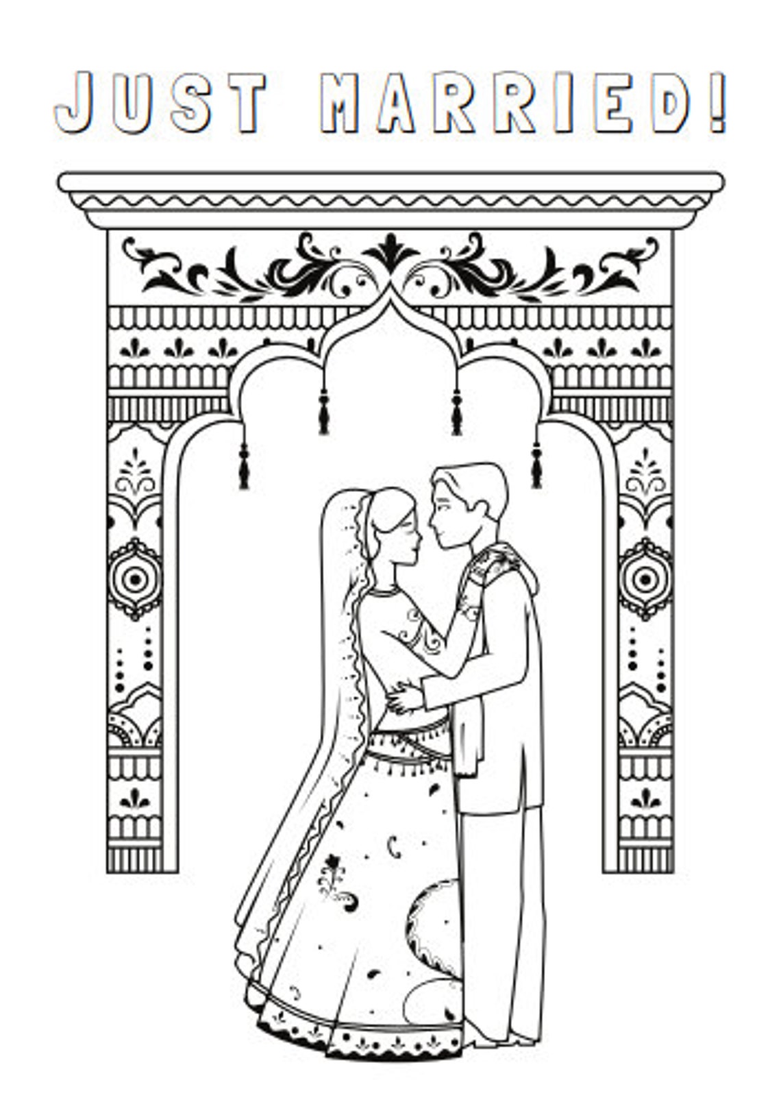 Hindu Wedding - Coloring Pages for Kids - Etsy UK