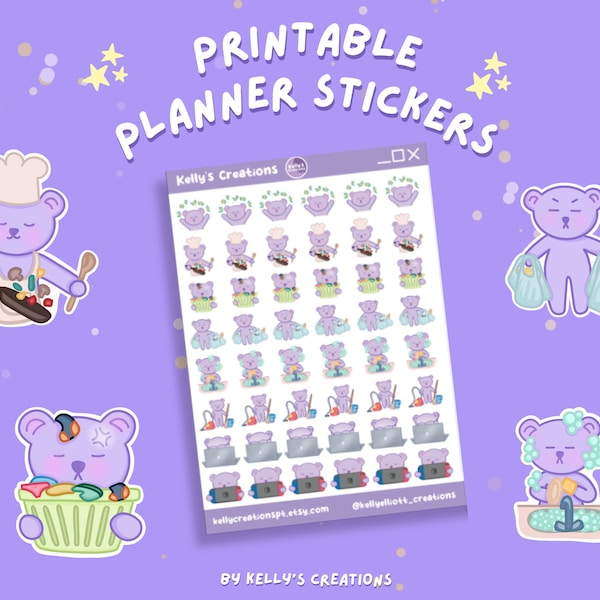 DIGITAL Planner Stickers | Kevin Plans | Kawaii Character Planner Stickers | Digital Download + cut files