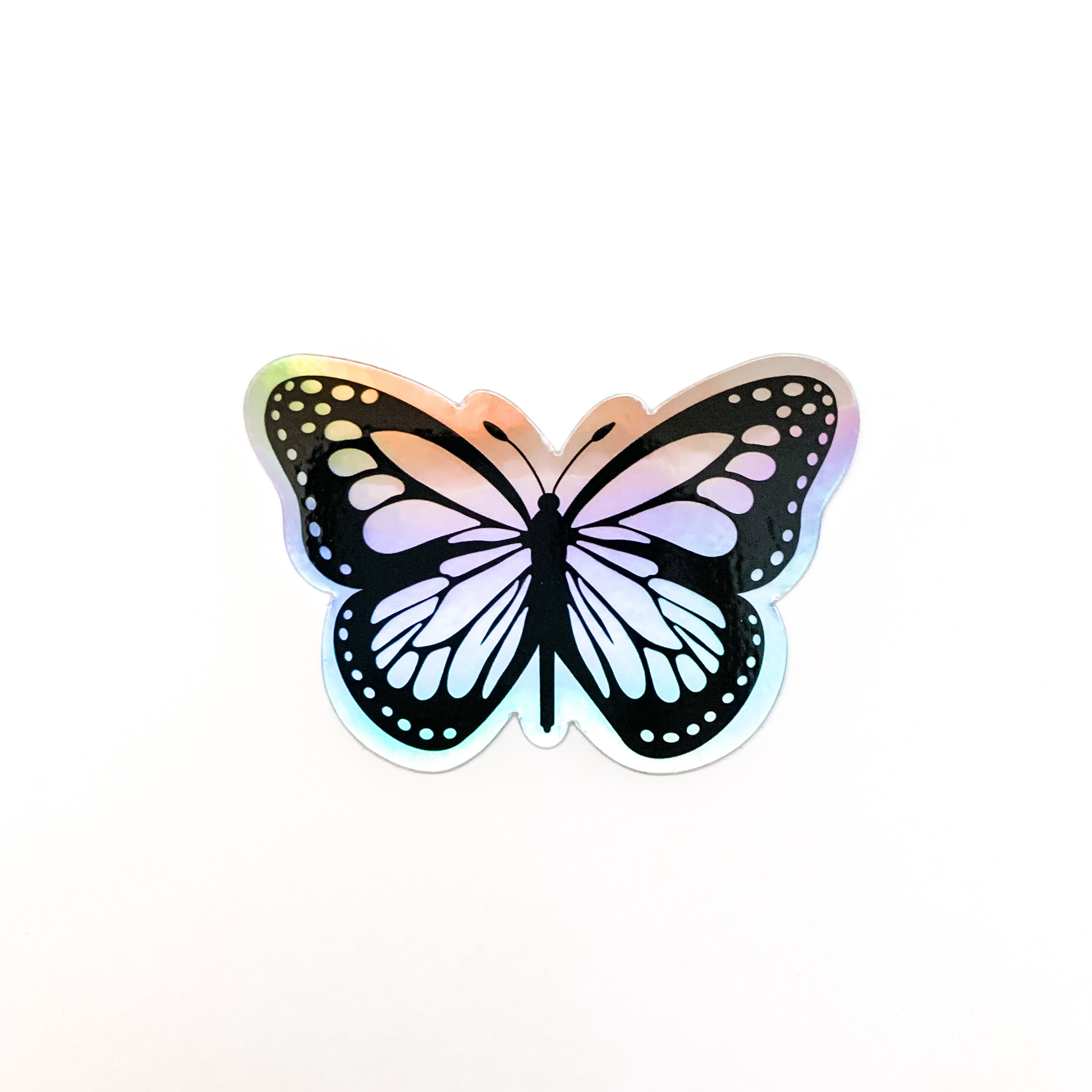 Holographic Butterfly Sticker Iridescent Waterproof Vinyl Etsy