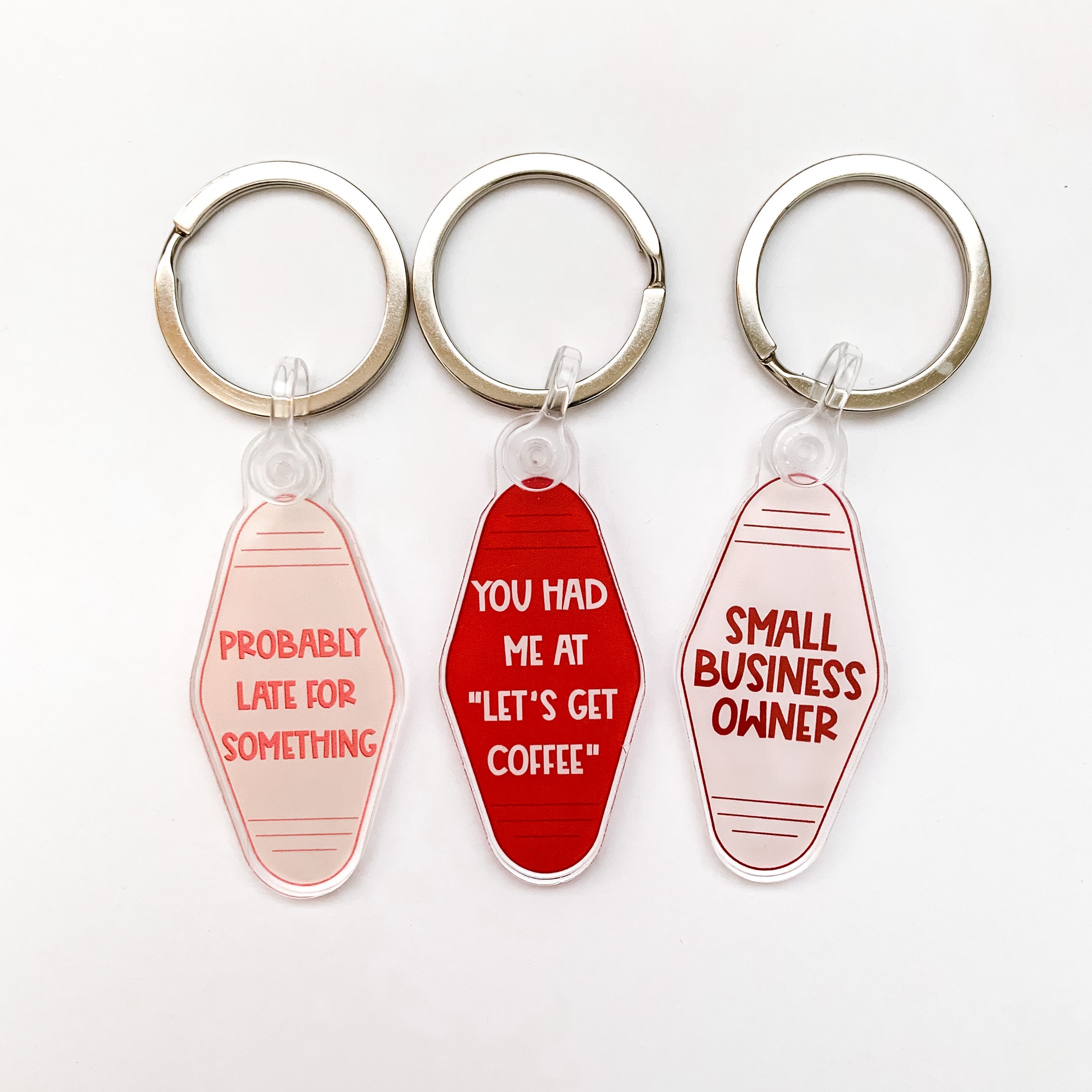 Probably Late For Something Vintage Motel Keychain Acrylic Etsy