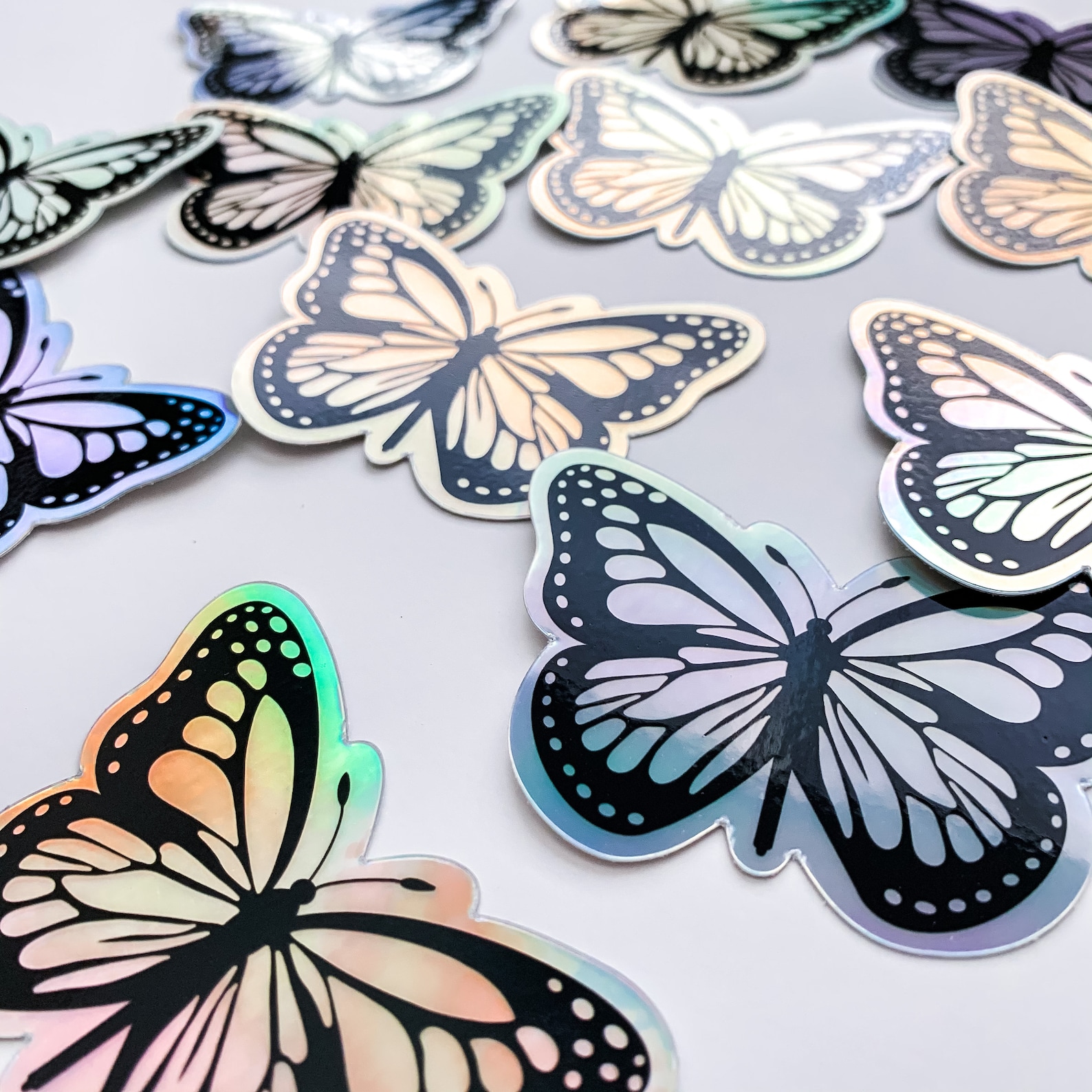 Holographic Butterfly Sticker Iridescent Waterproof Vinyl Etsy