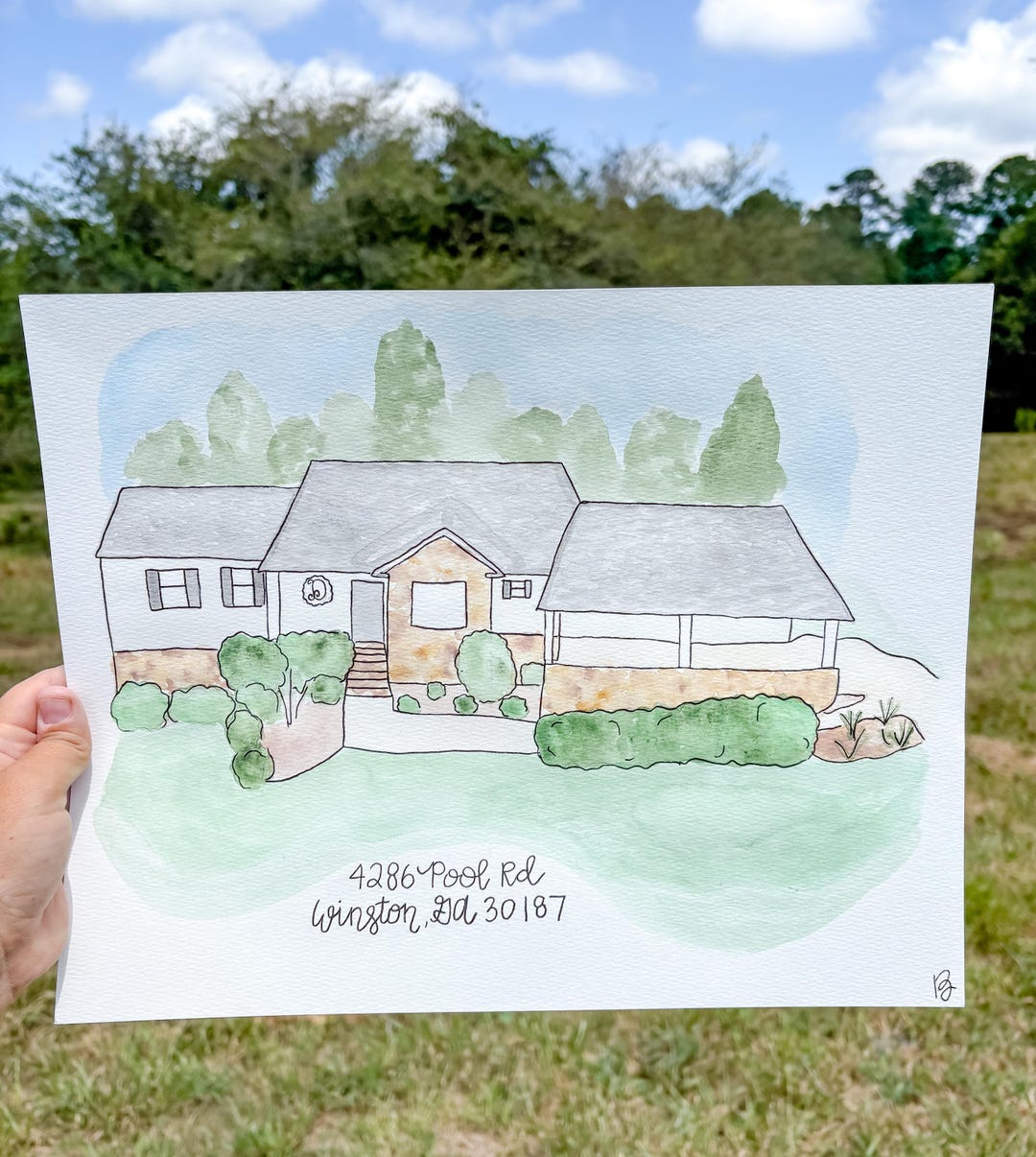 Custom Hand Painted Watercolor Location/house Portrait - Etsy