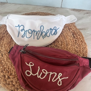 Hand embroidered belt bags
