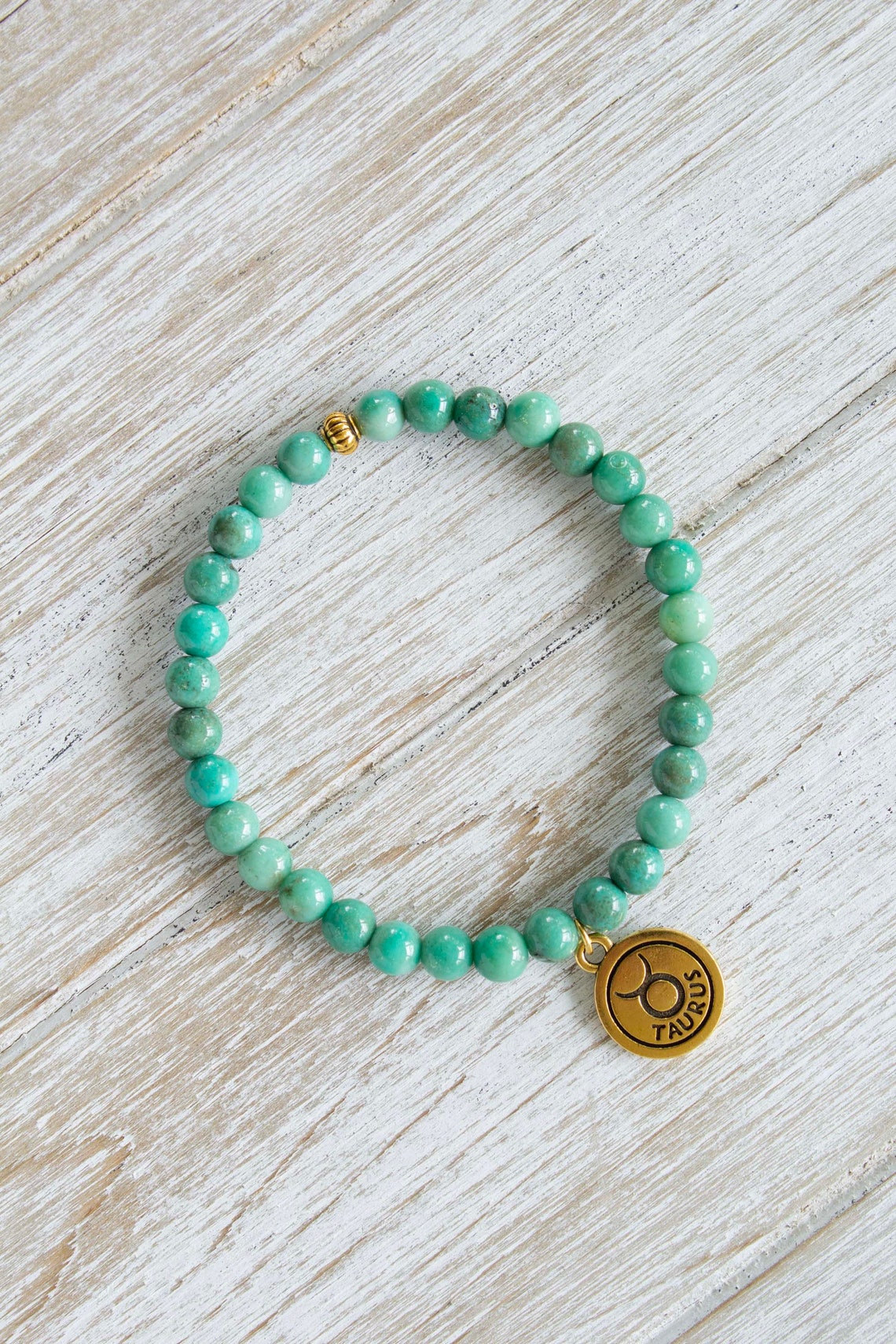 Taurus Bracelet Zodiac Gemstone Bracelet Taurus Crystal Etsy