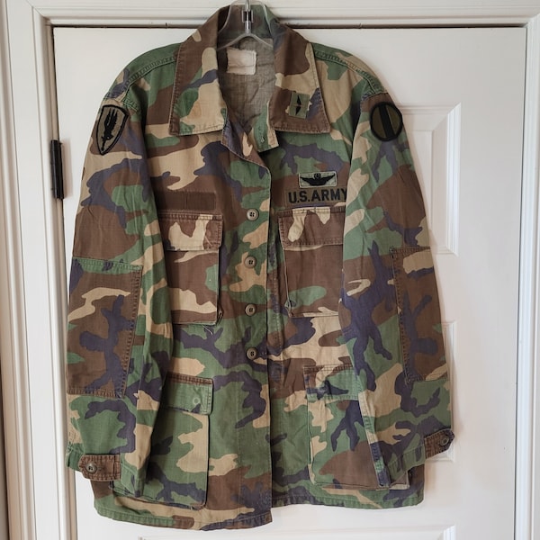 US Army BDU Woodland Camo Jacket Medium Short