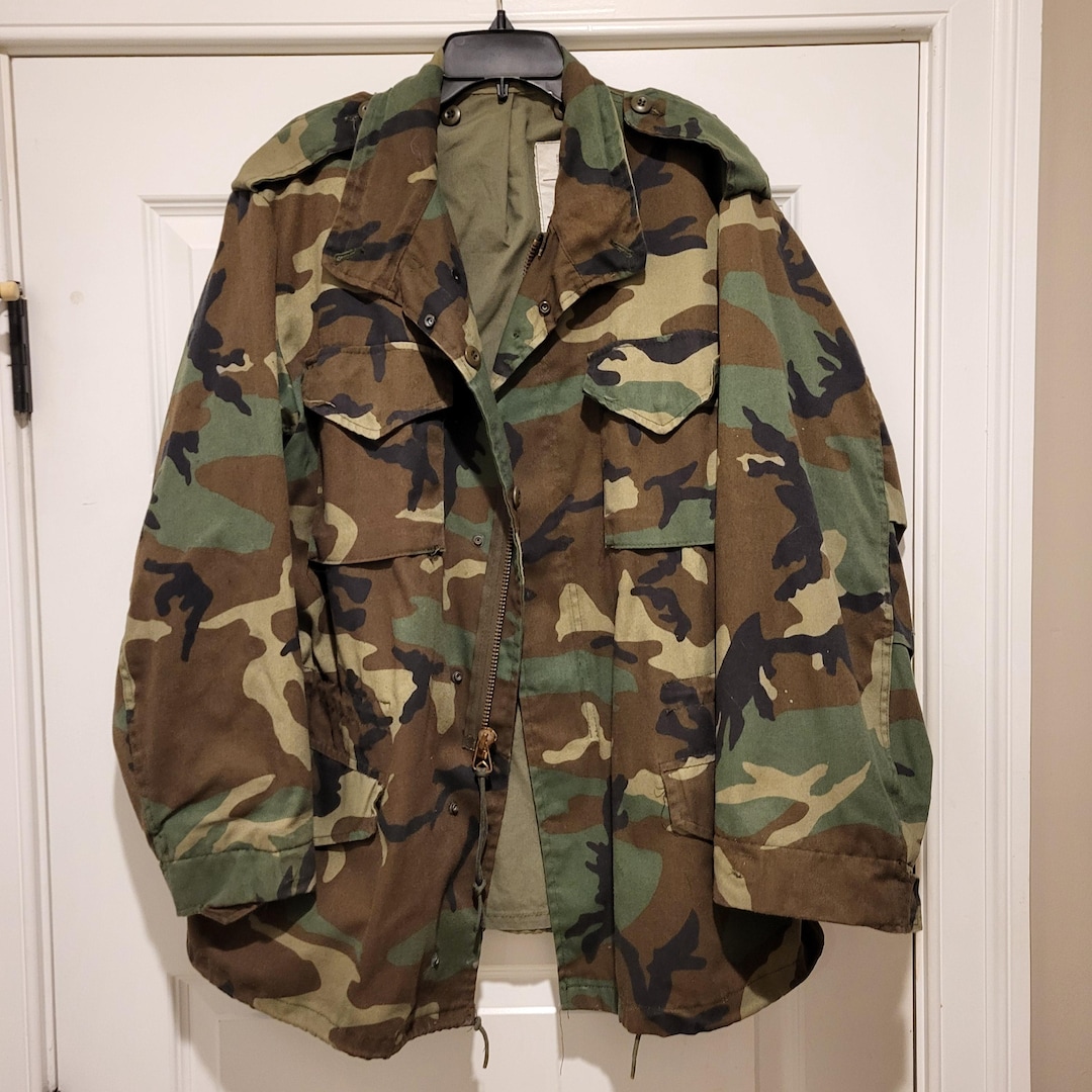 US Army Field Jacket M65 Woodland Camo Large Regular - Etsy
