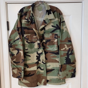 US Army BDU Woodland Camo Jacket Large Long