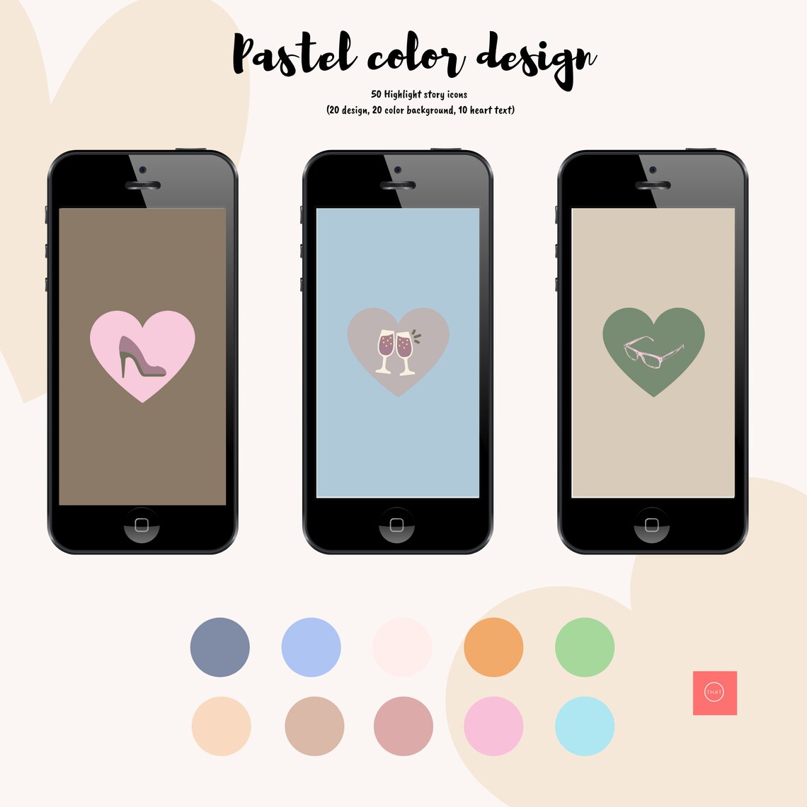 50 Pastel Color diseño Instagram Highlight Covers Instagram Etsy