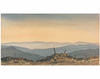 On the Brown Hills, Matterdale, Lake District artwork, Landscape pastel, Landscape watercolour,