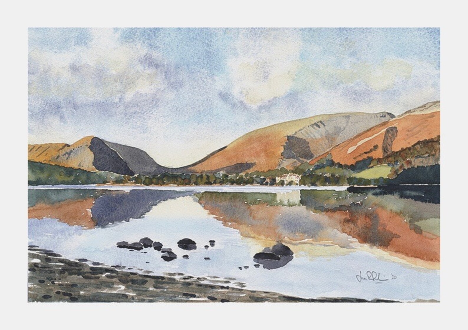 Grasmere, Lake District Artwork, Landscape Pastel, Landscape Watercolour, Dunmail Raise, Seat