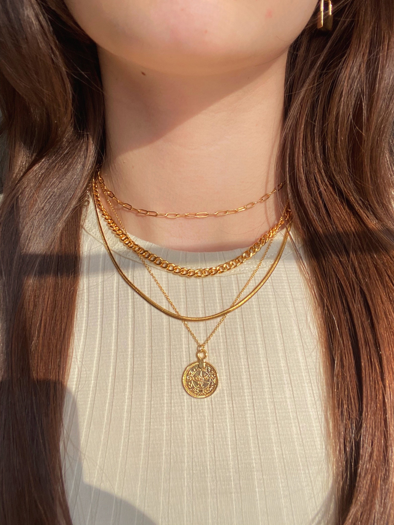 Thin Gold Paperclip Chain Choker Necklace abigail Etsy UK