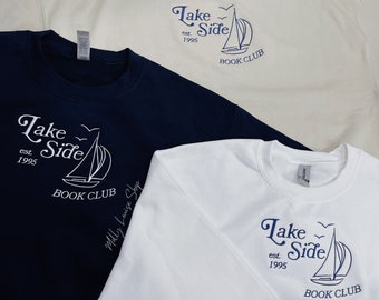 Lake Side Book Club Embroidered Sweatshirt