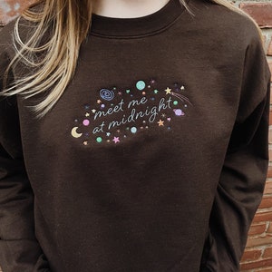 Meet Me at Midnight Embroidered Sweatshirt - Etsy