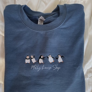 Besticktes Pinguin Sweatshirt