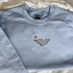 Embroidered Narwhal Sweatshirt