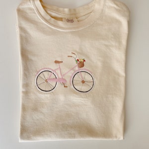 Embroidered Bicycle T-shirt - Etsy