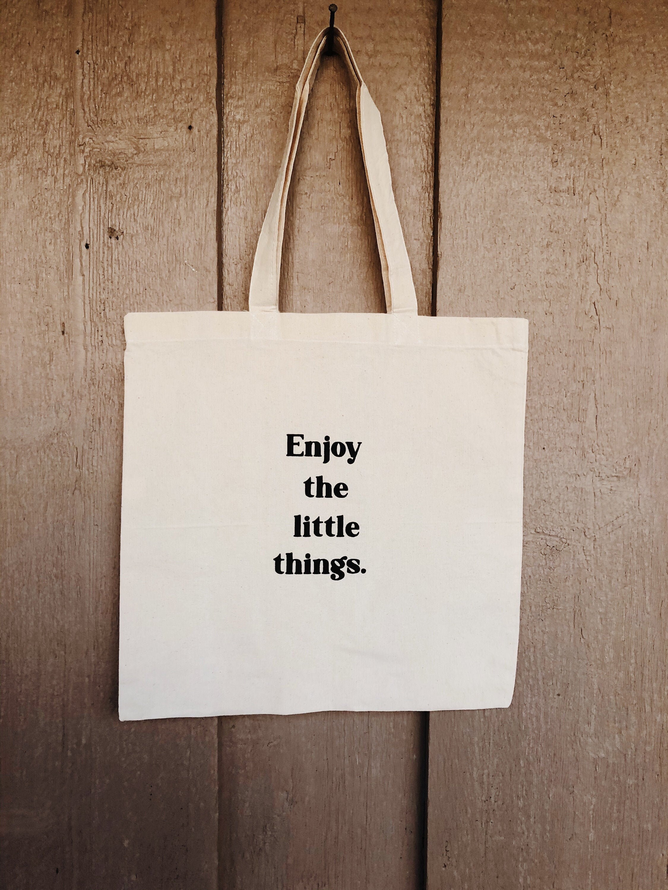 Enjoy the Little Things Canvas Tote Bag L Market Tote Bag - Etsy
