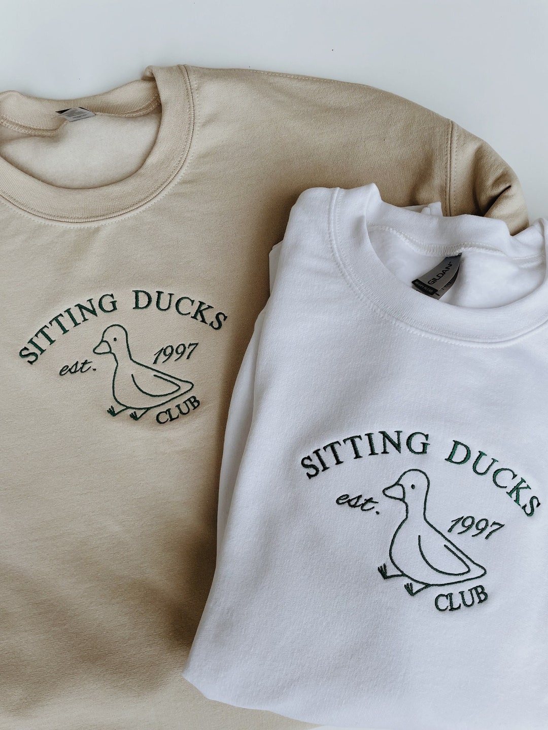 Sitting Ducks Club Embroidered Sweatshirt Etsy