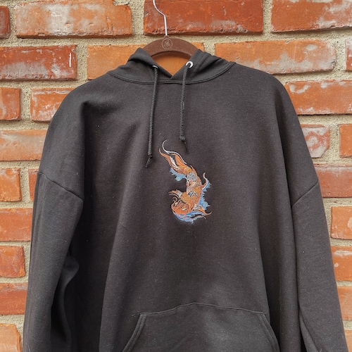 Pattern Print Koi Fish Women Pullover Hoodie
