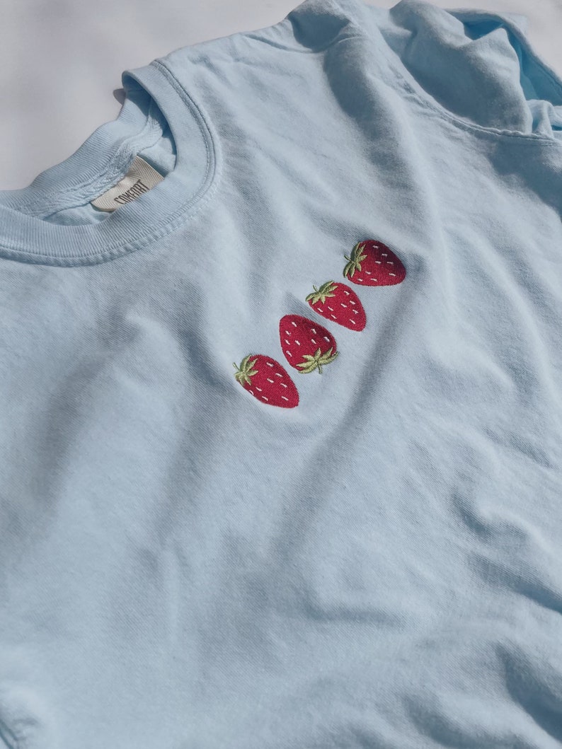 Embroidered Strawberry T-Shirt image 2