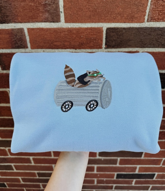 Embroidered Racing Raccoon Sweatshirt