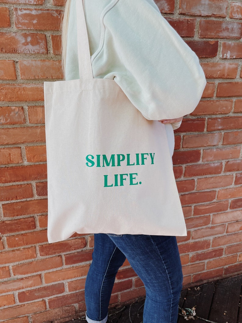 Simplify Life Tote Bag L Simplify Market Tote Bag L Minimalist - Etsy