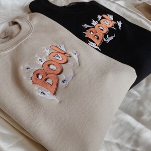 Embroidered Hey Boo Graphic Sweatshirt