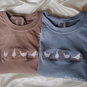 Embroidered Geese T-Shirt