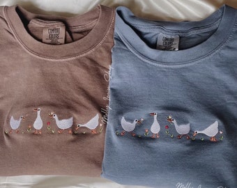 Embroidered Geese T-Shirt