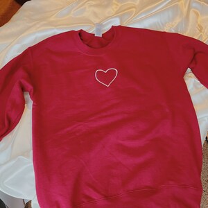 Embroidered Heart Sweatshirt - Etsy