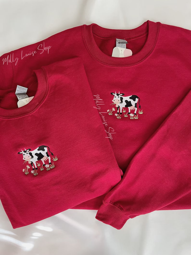 nike cow print embroidered sweatshirt